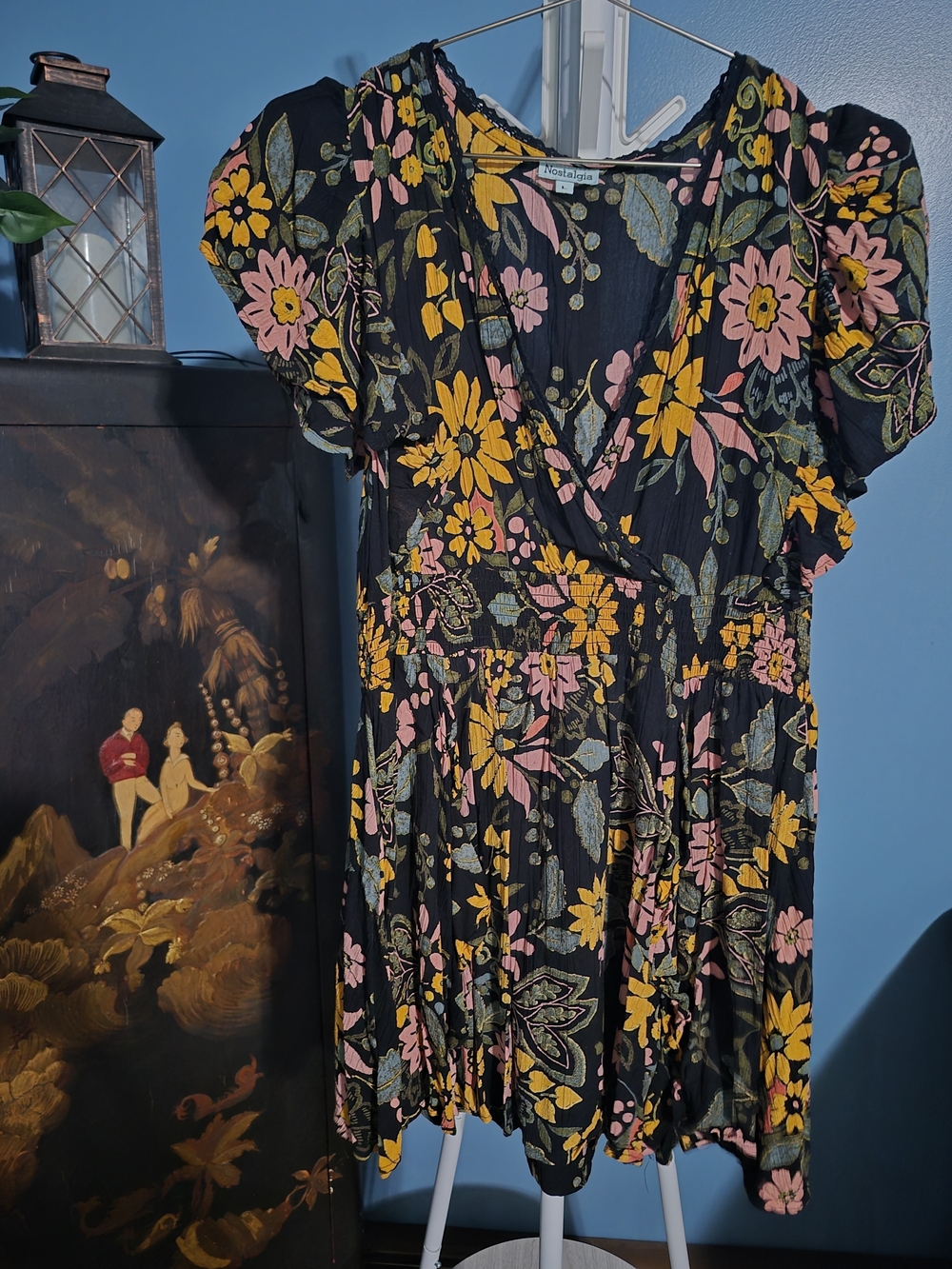 Nostalgia Floral Dress Smocked Short Sleeve Mini